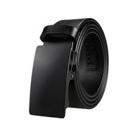 JIARY Herren-Gürtel, Gürtel Herren Verstellbar Ratsche Geschäft, Modischer Anzuggürtel Echtledergürtel mit Automatischer Schnalle aus Legierung, mit Geschenkbox,Black a,125CM/49.2''