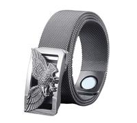 JIARY Herren-Gürtel Metall, Gürtel Herren Edelstahl Flechtgürtel Magnetgürtel, Nicht-Ledergürtel mit 3D-Tiermuster-Automatikschnalle aus Edelstahl,Style a,120CM/47.3''