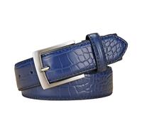 JIARY Herren-Gürtel Mit Krokoprägung Ledergürtel Für Herren Lässiger Businessgürte Mit Metall Schnalle Für Jeans Hosen, Kroko-Muster, 2.9Cm,Dark Blue,100CM/39.4''