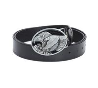 JIARY Ledergürtel Herren Eagle-Serie, Gürtel Herren Western Cowboy mit 3D-Adlermuster-Dekoration Legierungsschnalle Retro-Gürtel,Schwarz,125CM/49.2''