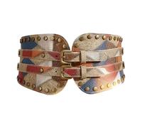 JIARY Stretchgürtel, Breiter Elastischer Gürtel Damen, Vintage Nieten Taillengürtel Damen, Doppelschnalle, Mode Cinch Gürtel Für Kleid Mantel Strickwaren,Clubs,Partys,70 cm/27.56''