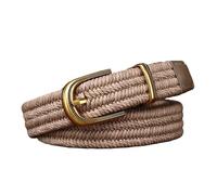 JIARY Stretchgürtel Elastik Flechtgürtel Geflochtener Und Elastischer Dehnbarer Gürtel Damen Braun,Taillengürtel Damen,Damengürtel Für Jeans,Pant,Lässiger Outdoor Gürtel,Gold Buckle,100CM/39.4''