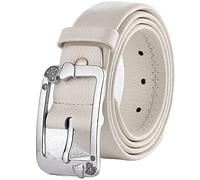 JIARY Taillengürtel Damen,Damen Casual Ledergürtel für Jeans Hosen, Mode Damen Mädchen Taillenkleid Gürtel,Weiß,125CM/49.2''