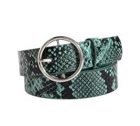 JIARY Taillengürtel Damen Mit Schlangenmuster, Tiermuster Damen Gürtel Runder Schnalle Animalprint Y2k Gürtel, Damengürtel Für Jeans Hosen Kleider, Mode Belt Women,Grün,102CM/40.16''