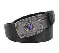 JIARY Western Cowboy Gürtel Herren, Vintage Country Gürtel, Gravierte Automatische Schnalle Ledergürtel, Herrengürtel,Taillegürtel Für Jeans Hosen Anzug Business, Rodeo,Black b,120CM/47.3''