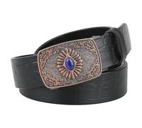 JIARY Western Cowboy Gürtel Herren, Vintage Country Gürtel, Gravierte Automatische Schnalle Ledergürtel, Herrengürtel,Taillegürtel Für Jeans Hosen Anzug Business, Rodeo,Black a,105CM/41.3''
