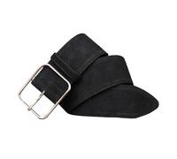 JIARY Wildleder Breiter Gürtel Damen, Mode Ledergürtel Damen Mit Goldene Schnalle, Grober Wildledergürtel,Retro Damengürtel Für Jeans Hosen Kleider Herbst-/Winterpullover,Schwarz,100CM/39.4''