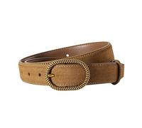 JIARY Wildleder Gürtel Damen Velours Ledergürtel 3Cm Breit, Velourleder Gürtel Mit Goldfarbene Schnalle Für Jeans/Kleid,Khaki,100CM/39.4''