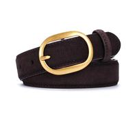 JIARY Wildleder Gürtel Damen Velours Ledergürtel, Freizeitgürtel Damengürtel Mit Goldfarbene Schnalle Für Jeans/Kleid Mäntel,Schwarz,90CM/35.43''