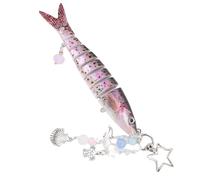 Jiawu Lifelike Pink Fish Keychain Kreative Legierung Bauch