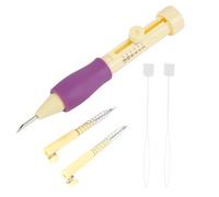 Jiawu Stickerei-Stanznadel, 3 Größen, Edelstahlnadeln, Stanznadel-Set, Stickstift mit Bequemem Griff, Verstellbare Nadellänge für DIY-Textilhandwerk auf Kleidung (Plastik)