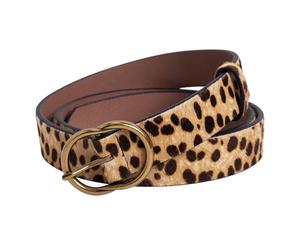 JIEDE Damengürtel, lässig, modisch, Leopardenmuster, braun, verstellbar, schwarz, schmale Gürtel für Jeans, Hosen, Kleider, Leopardenmuster, Breite: 28 mm, L - Fits Waist 36''-40''