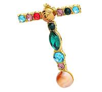 jieGorge Ananas-Brosche Schön und Nizza Brief Brosche Brosche Brief Farbige Türkis Brosche Farbe Türkis Brosche Brosche Ananas-Brosche (T, One Size)