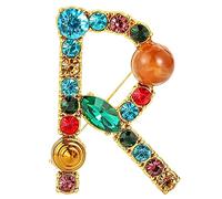 jieGorge Ananas-Brosche Schön und Nizza Brief Brosche Brosche Brief Farbige Türkis Brosche Farbe Türkis Brosche Brosche Ananas-Brosche (R, One Size)