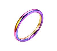jieGorge Anime~Ring Damen-Mode-Endstück, polierter Handring, feiner Ring, 2 mm, Paarringe (Multicolor6, 6)