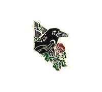 jieGorge Anzugbrosche für Herren Ribbon Flower Crow Kreative Tierbrosche Trend Black Feather Crow Frolic Mode Kleidung Interessante Brosche Anzugbrosche für Herren (D, One Size)