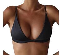 jieGorge BH FüR Tiefen RüCkenausschnitt Europäischer und amerikanischer Außenhandel für Damen, sexy, einfarbiger Bikini-Badeanzug für Damen Umstandsmode Hose Kurz (Black, M)