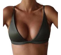 jieGorge BH FüR Tiefen RüCkenausschnitt Europäischer und amerikanischer Außenhandel für Damen, sexy, einfarbiger Bikini-Badeanzug für Damen Umstandsmode Hose Kurz (Green, S)