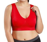 jieGorge BH TräGer Clip BH Plus BH Ultradünne Größe Full Cup Tops Große Farbe Sport Damen BH Damenbluse Tank Top Herren Nahtloses Push-up-Unterwäsche-Top für Damen (Red, XXXL)