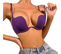 jieGorge BH VerläNgerung 2 Haken Custom Plus Size Push Up Hide Back Side Fat Sculpting Uplift Nahtloser Frauen Body Shaping BH Body Shapewear mit BH Leggings Damen Mit Spitze (Purple, 75B)