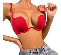 jieGorge BH VerläNgerung 2 Haken Custom Plus Size Push Up Hide Back Side Fat Sculpting Uplift Nahtloser Frauen Body Shaping BH Body Shapewear mit BH Leggings Damen Mit Spitze (Red, 75B)
