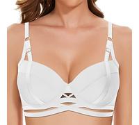 jieGorge BüGel BH Damen-T-Shirt-BH mit gepolstertem Push-up-Bralette-BH ohne Bügel, Nahtloser, bequemer, weicher BH Spitze Modischer, Einfarbiger, Sexy Push-Up-BH Aus Spitze (White, 80AB)