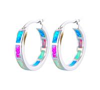 jieGorge Creolen Für Damen Runde Accessoires Empfindlicher Edelsteinschmuck Hypoallergene Ohrringe Ohr-Damen -Ohrringe Mädchen Ohrringe Silber 925 (Pink, One Size)