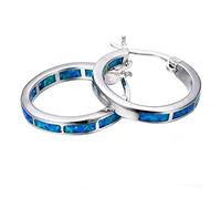 jieGorge Creolen Für Damen Runde Accessoires Empfindlicher Edelsteinschmuck Hypoallergene Ohrringe Ohr-Damen -Ohrringe Mädchen Ohrringe Silber 925 (Blue, One Size)