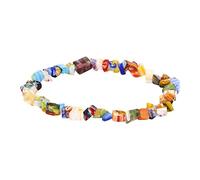 jieGorge Frauen Persönlichkeit Bunte Kristall Perlen Stretch Armband Schmuck Geschenk Herren Funkuhr Armbanduhren Wasserdicht (B, One Size)