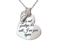 jieGorge Halskette als Geschenk Not It's Angel Goodbye Halskette Wieder die mit Diamanten besetzte Wing See Love Halsketten Anhänger Doppelte Halsketten für Frauen (as Show, One Size)