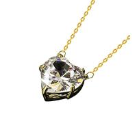 jieGorge Halskette im Vintage~Stil Mehrfarbige Halskette Clavicle Lady Love Kette Zirkon Schmuck Love Single Halsketten & Anhänger Gebrochenes Herz~Anhänger (Gold, One Size)