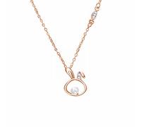 jieGorge Halskette mit Gravur Kaninchen-Jahr-Halsketten-Frauen-Art- und Weisehalsketten-Imitations-Perlen-Kaninchen-Anhänger Earnail-Ring-Armband Bulk~Halsketten (GD1, One Size)