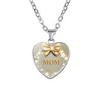 jieGorge Halskette mit Initialen für Frauen Accessoires Geschenk mit MOM-Halskette Graviertes Mutter-Herz-Liebes-Anhänger-Zubehör Halskette Ketten (Multicolor3, One Size)