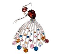 jieGorge Kanal-Brosche für Frauen Tanzendes Mädchen Ballett Schmuck Brosche Persönlichkeit Einfache Kleidung Accessoires Corsage Brosche Kleid Seidenschal Schnalle Pin Tasche Kleidung (B, One Size)