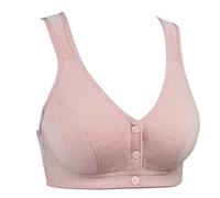 jieGorge Klebe BH GroßE Brust Weiche Baumwolle vorne Schnalle mittleren Alters und ältere Unterwäsche Damen glatt ohne Bügel breite Träger Weste Typ Neuer großer BH Sommer Outfit (C, A)