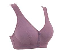jieGorge Klebe BH GroßE Brust Weiche Baumwolle vorne Schnalle mittleren Alters und ältere Unterwäsche Damen glatt ohne Bügel breite Träger Weste Typ Neuer großer BH Sommer Outfit (F, E)