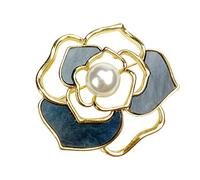 jieGorge Kristallbroschen Mode Tropfen Öl Brosche Frische Frauen tragen Legierung Brosche Anzug Zubehör Corsage Kristallbroschen (GD2, One Size)