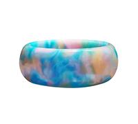 jieGorge Löffelringe Acryl-einfacher Blauer Art-Luckys-Ring-Dicker Schmuck-Ring-Blauer bunter Wolken-Ring-Ring mit Mädchen-Wolken-Strand-Damen-Ringen (D, One Size)
