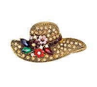 jieGorge Modebroschen für Damen Exquisite Legierungs-Corsage mit diamantbesetzter Sonnenhut-Brosche aus altem Gold Modebroschen für Damen (Gold, One Size)
