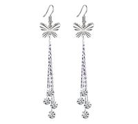 jieGorge Ohrringe Ohrringe Für Frauen Quasten Anhänger Weiblichkeit Lange Kristall Modeschmuck Ohrringe Ohrringe Ohrringe Blumen Creolen (A, One Size)