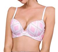 jieGorge Push Up BH Rosa Mode-Unterwäsche mit Bügel-Cup-Gitterblume, europäischer und amerikanischer BH, atmungsaktiv, Schweißabsorption, niedliche Meine Bestellung (Pink, 85B)