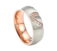 jieGorge Ringgröße 8 Größe 513 und amerikanische Paare Stahl europäischer herzförmiger Schmuck Stahl Edelstahl Ringe Halbring Pfirsich Paar Ringe (B, 6号)