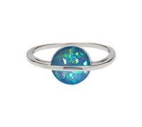 jieGorge Ringschmuck Geometrische Opalringe für Damen, Verlobungsringe, Statement-Ringe für alle Frauen Modekreativer, Leichter, Verstellbarer Persönlichkeitsring für Damen (Blue, 7)