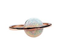 jieGorge Ringschmuck Geometrische Opalringe für Damen, Verlobungsringe, Statement-Ringe für alle Frauen Modekreativer, Leichter, Verstellbarer Persönlichkeitsring für Damen (White, 7)