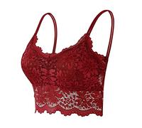 jieGorge Sport BH Trägerloser 1-teiliger BH, Sommer-Bandeau-BH, Übergröße, trägerloser BH, Komfort, kabelloser BH, gepolsterter Top-BH für Frauen Zwangsjacke (Red, XXL)