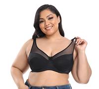 jieGorge Still BH GroßE BrüSte Einfacher Einfarbiger Push-Up-BH ohne Bügel Weicher Damen-Spitze-Wäsche-reizvoller BH X Reif Nahtloses Push-up-Unterwäsche-Top für Damen (Black, XXXXL)