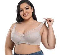 jieGorge Still BH GroßE BrüSte Einfacher Einfarbiger Push-Up-BH ohne Bügel Weicher Damen-Spitze-Wäsche-reizvoller BH X Reif Nahtloses Push-up-Unterwäsche-Top für Damen (Grey, L)