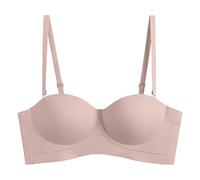 jieGorge Still BH Sexy, bequemer, trägerloser, Rutschfester, Faltbarer, spurloser und Stahlring-Sommer-Neuer BH für Frauen Nahtloses Bandeau Mit Unterstützung (Rose Gold, XL)