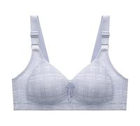 jieGorge StrandkorbhüLle Curve Frauen Full Coverage Cup Leicht gepolstertes Bügel-T-Shirt Push-Up-BH Comfort Daily Essentialss Support DüNner, Bequemer, Atmungsaktiver BH In üBergrößE (Blue, 42)