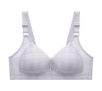 jieGorge StrandkorbhüLle Curve Frauen Full Coverage Cup Leicht gepolstertes Bügel-T-Shirt Push-Up-BH Comfort Daily Essentialss Support DüNner, Bequemer, Atmungsaktiver BH In üBergrößE (Grey, 42)